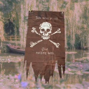 **SOLD** Pirate Skull Halloween Tapestry - "Take what ye can, give nothing back"